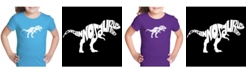 LA Pop Art Girl's Word Art T-Shirt - Tyrannosaurus Rex